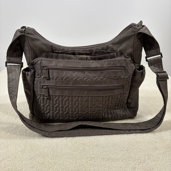 LUG CAMPER Tan Gray Quilted Travel Bag Shoulder Strap - Picture 1 of 11